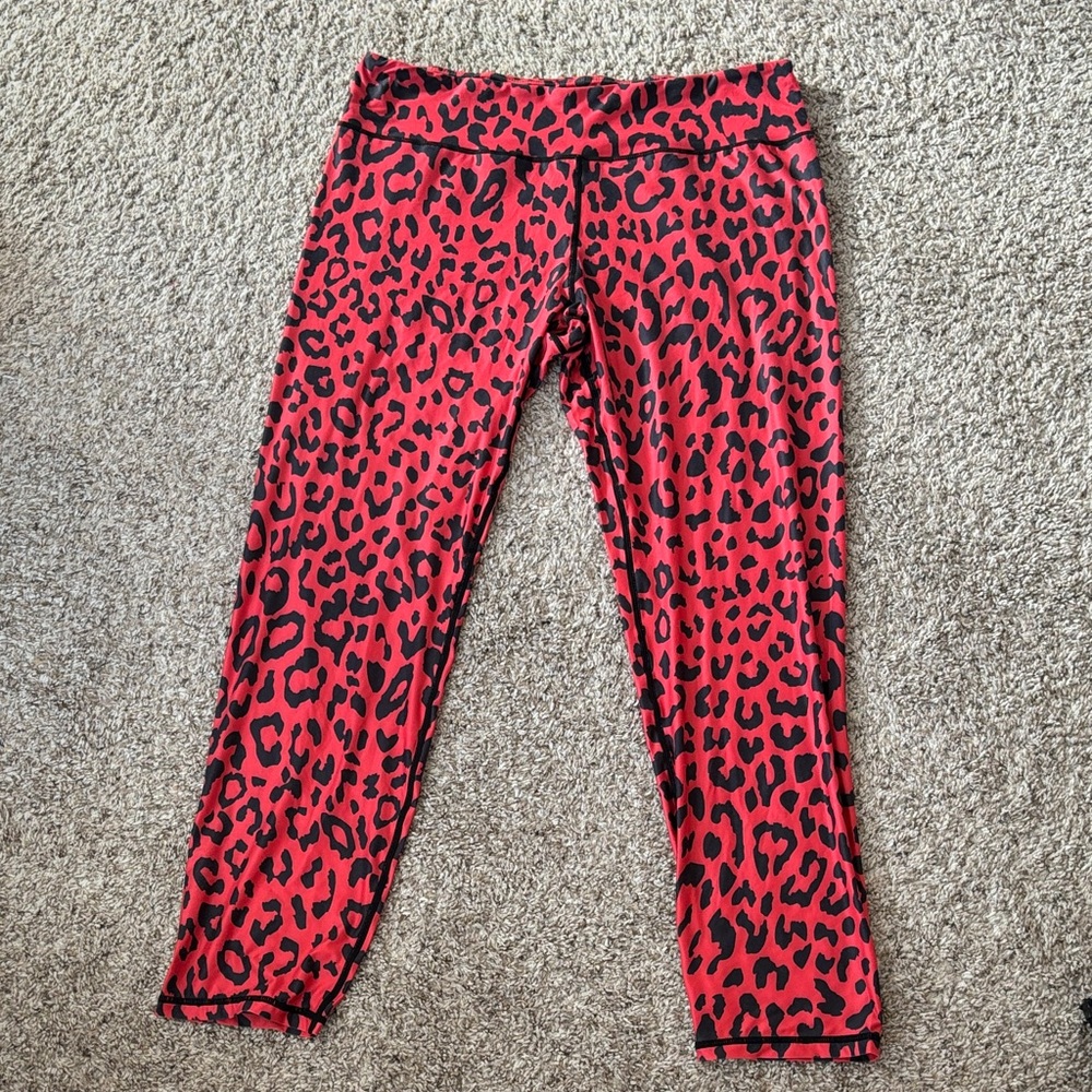 Rebel raven Red Leopard Print Leggings